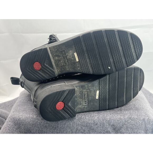 Hunter Refined Black Studded Biker Boot Womens 9 Rubber Rain Pull On Waterproof - Picture 9 of 10